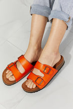 Load image into Gallery viewer, MMShoes Feeling Alive Double Banded Slide Sandals in Orange - Shop &amp; Buy