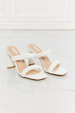 Load image into Gallery viewer, MMShoes In Love Double Braided Block Heel Sandal in White - Shop &amp; Buy
