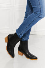 Load image into Gallery viewer, MMShoes Love the Journey Stacked Heel Chelsea Boot in Black - Shop &amp; Buy