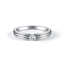 Load image into Gallery viewer, Moissanite Couple Rings Set Moissanite Solitaire Carved Band Petite Ring 925 Sterling Silver Wedding Promise Ring - Shop &amp; Buy
