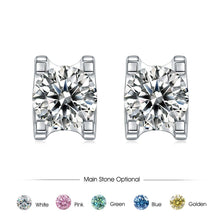 Load image into Gallery viewer, Moissanite Earrings 0.5ct 5mm Round Moissanite Twisted Prong Stud Earrings in 925 Sterling Silver Gift For Her - Shop &amp; Buy
