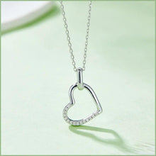 Load image into Gallery viewer, Moissanite Necklace Floating Heart Bridal Necklace in 925 Sterling Silver Wedding Jewelry Gift For Her - Shop &amp; Buy
