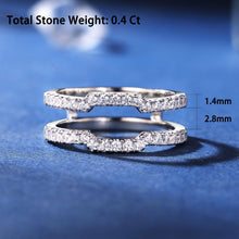 Load image into Gallery viewer, Multi Gold Square Hollow Guard Band Wedding Rings Enhancers for Women AAAAA CZ Anniversary Gift 925 Silver Jewelry - Shop &amp; Buy

