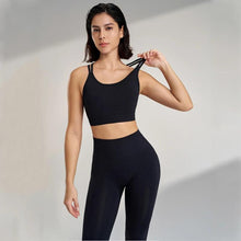 Load image into Gallery viewer, NAQIYAYABEI 2pcs Seamless Yoga Suit Sports Bra Shockproof Quick Dry Pants Set Breathable Fitness Suit - Shop &amp; Buy
