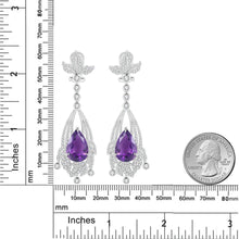 Load image into Gallery viewer, Natural Amethyst Statement Earrings in 925 Sterling Silver Chandelier Earrings Luxury Bridal Jewelry Gift For Her - Shop &amp; Buy
