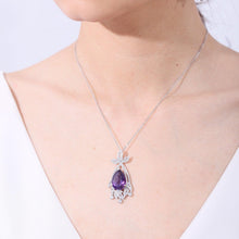 Load image into Gallery viewer, Natural Amethyst Statement Pendant in 925 Sterling Silver Chandelier Necklace Luxury Bridal Jewelry Gift For Her - Shop &amp; Buy