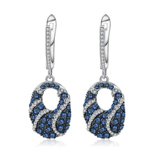Load image into Gallery viewer, Natural Blue Sapphire Gemstone Drop Earrings 925 Sterling Silver Fine Jewelry For Women Vintage Earrings - Shop &amp; Buy
