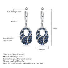 Load image into Gallery viewer, Natural Blue Sapphire Gemstone Drop Earrings 925 Sterling Silver Fine Jewelry For Women Vintage Earrings - Shop &amp; Buy