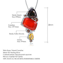 Load image into Gallery viewer, Natural Carnalian Gemstone Fine Jewelry 925 Sterling Silver Handmade Candy Red Agate Pendant Necklace For Women - Shop &amp; Buy
