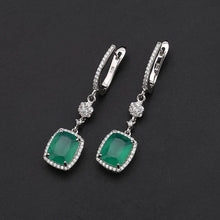 Load image into Gallery viewer, Natural Green Agate Earrings Solid 925 Sterling Silver 4.43ct Gorgeous Fine Jewelry Drop Earrings For Women - Shop &amp; Buy
