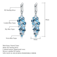 Load image into Gallery viewer, Natural London Blue Pure Topaz 925 sterling silver Drop Earrings Mix Gemstones Earrings Fashion Jewelry For Women - Shop &amp; Buy

