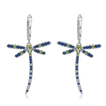 Load image into Gallery viewer, Natural Peridot Dragonfly Earrings 925 Sterling Sliver Vintage Gothic Punk Drop Earrings For Women Party Jewelry - Shop &amp; Buy
