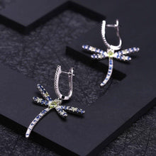 Load image into Gallery viewer, Natural Peridot Dragonfly Earrings 925 Sterling Sliver Vintage Gothic Punk Drop Earrings For Women Party Jewelry - Shop &amp; Buy
