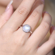 Load image into Gallery viewer, Natural Rainbow Moonstone, 925 Sterling Silver, Dainty Gemstone Ring, Gift For Her, Promise Ring, June Birthstone - Shop &amp; Buy
