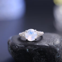 Load image into Gallery viewer, Natural Rainbow Moonstone Dainty Gemstone Rings, 925 Sterling Silver, Gift For Her, Promise Ring, June Birthstone - Shop &amp; Buy
