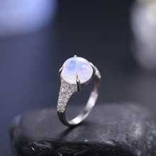 Load image into Gallery viewer, Natural Rainbow Moonstone Dainty Gemstone Rings, 925 Sterling Silver, Gift For Her, Promise Ring, June Birthstone - Shop &amp; Buy
