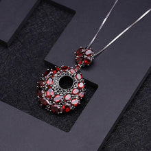 Load image into Gallery viewer, Natural Red Garnet Gemstone Vintage 925 Sterling Sliver Pendant Necklace For Women Gift Party Jewelry - Shop &amp; Buy

