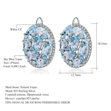 Load image into Gallery viewer, Natural Sky Blue Topaz Pure 925 Sterling Silver Oval Clip Earrings Women Gift Vintage Luxury Fine Costume Jewelry - Shop &amp; Buy
