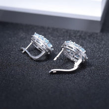 Load image into Gallery viewer, Natural Sky Blue Topaz Pure 925 Sterling Silver Oval Clip Earrings Women Gift Vintage Luxury Fine Costume Jewelry - Shop &amp; Buy
