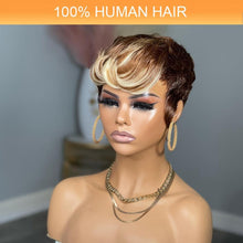 Load image into Gallery viewer, Natural Wave Pixie Cut Wig - Human Hair, Side Part, 150% Density, Brazilian Remy - Shop &amp; Buy
