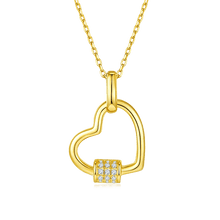 Load image into Gallery viewer, Necklace for Women Loving Heart Geometry Moissanite Simple Charm Pendant 925 Sterling Silver Choker Collier - Shop &amp; Buy
