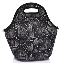 Load image into Gallery viewer, Neoprene Insulated Lunch Bags for Women Men with Detachable Adjustable Shoulder Strap for Work in Paisley Clover Pattern - Shop &amp; Buy
