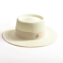 Load image into Gallery viewer, New Summer Straw Sun Hats for Women Ladies Fashion Flat Brim Ribbon Beach Hat - Shop &amp; Buy
