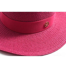 Load image into Gallery viewer, New Summer Straw Sun Hats for Women Ladies Fashion Flat Brim Ribbon Beach Hat - Shop &amp; Buy
