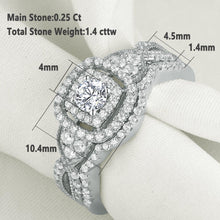 Load image into Gallery viewer, Newshe 2 Pcs 925 Sterling Silver Wedding Rings For Women Engagement Ring Bridal Set Classic Jewelry AAAAA Cubic Zircons - Shop &amp; Buy
