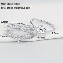 Load image into Gallery viewer, Newshe 2 Pcs 925 Sterling Silver Wedding Rings Set For Women Solitaire Engagement Ring Detachable Guard Band AAAAA Zircon - Shop &amp; Buy
