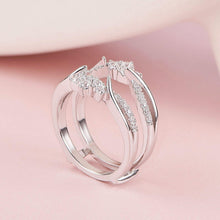 Load image into Gallery viewer, Newshe 925 Sterling Silver Guard Ring Enhancers for Women Crown Engagement AAAAA CZ Exquisite Wedding Band Jewelry - Shop &amp; Buy
