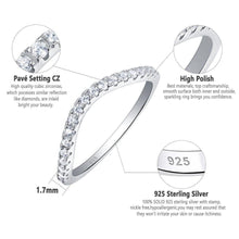 Load image into Gallery viewer, Newshe 925 Sterling Silver Stackable Wedding Ring Engagement Band For Women Curve Wave Design AAAAA Zircon Jewelry - Shop &amp; Buy
