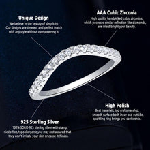Load image into Gallery viewer, Newshe 925 Sterling Silver Stackable Wedding Ring Engagement Band For Women Curve Wave Design AAAAA Zircon Jewelry - Shop &amp; Buy
