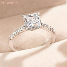Load image into Gallery viewer, Newshe Genuine 925 Sterling Silver Engagement Ring 7mm Princess Cut AAAAA Cubic Zirconia Wedding Promise Rings for Women - Shop &amp; Buy
