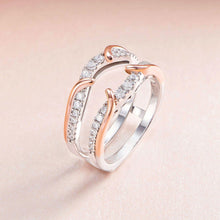 Load image into Gallery viewer, Newshe Genuine 925 Sterling Silver Romantic Rose Gold Guard Enhancer Rings for Engagement Cubic Zircon Wedding Band Jewelry - Shop &amp; Buy
