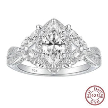 Load image into Gallery viewer, Newshe Glamorous 925 Silver Engagement Rings for Women Art Deco Halo Marquise Cubic Zircon Simulated Diamond Wedding Jewelry - Shop &amp; Buy
