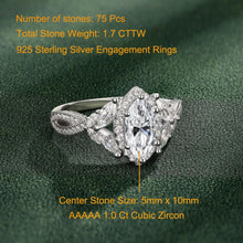 Load image into Gallery viewer, Newshe Glamorous 925 Silver Engagement Rings for Women Art Deco Halo Marquise Cubic Zircon Simulated Diamond Wedding Jewelry - Shop &amp; Buy
