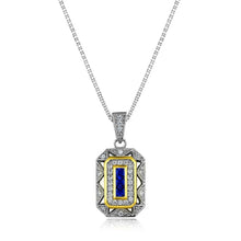 Load image into Gallery viewer, Newshe Gold &amp; White Color Blue AAAAA Zirconia 925 Sterling Silver Pendant Come with 18 Inches Chain Gift Jewelry For Women - Shop &amp; Buy
