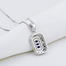 Load image into Gallery viewer, Newshe Gold &amp; White Color Blue AAAAA Zirconia 925 Sterling Silver Pendant Come with 18 Inches Chain Gift Jewelry For Women - Shop &amp; Buy