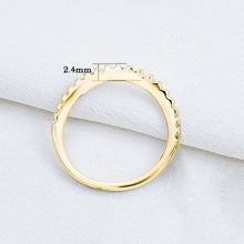 Load image into Gallery viewer, Newshe Rose Yellow Gold Curved Wedding Bands For Women Stacking Solid 925 Sterling Silver Eternity Rings Cz Wishbone Size 3-13 - Shop &amp; Buy