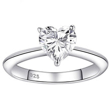 Load image into Gallery viewer, Newshe Solid 925 Sterling Silver Romantic Heart Shape AAAAA CZ Wedding Engagement Ring For Women Minimalist Jewelry BR1198 - Shop &amp; Buy
