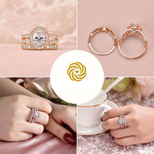 Load image into Gallery viewer, Newshe Vintage 4 Carats Oval Cut Cubic Zircon Wedding Rings Set for Women Solid 925 Sterling Silver Yellow Rose Gold Jewelry - Shop &amp; Buy
