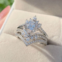 Load image into Gallery viewer, Newshe Vintage Crown Shape Engagement Ring Set for Women 925 Sterling Silver Stacked Wish Wedding Band AAAAA CZ Fine Jewelry - Shop &amp; Buy