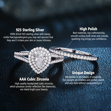 Load image into Gallery viewer, Newshe Wedding Ring Set Classic Jewelry Pear Shape 1.2 Carats AAAAA CZ 925 Sterling Silver Engagement Rings For Women - Shop &amp; Buy
