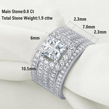 Load image into Gallery viewer, Newshe Wedding Rings For Women Solid 925 Sterling Silver Engagement Ring Bridal Set Perfect Princess Cut AAAAA Zircons Jewelry - Shop &amp; Buy
