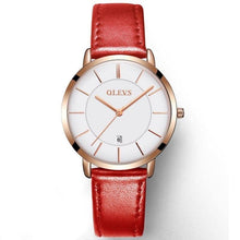 Load image into Gallery viewer, OLEVS Women Watch Red Casual Leather Ladies Watches Luxury Quartz Female Wristwatches Brand Clock Ultra Thin Surface - Shop &amp; Buy
