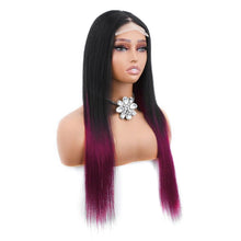 Load image into Gallery viewer, Ombre Burgundy Wig Brazilian Straight Hair Lace Closure Wigs for Black Women Human Hair 4x4 Inch Lace Clousre Wig with Baby Hair - Shop &amp; Buy
