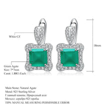 Load image into Gallery viewer, Onyx Earrings 3.77Ct Natural Green Agate Gemstone Earrings 925 Sterling Silver Vintage Stud Earrings For Women - Shop &amp; Buy
