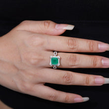 Load image into Gallery viewer, Onyx Ring Women Vintage 2.2Ct Natural Green Agate Gemstone Ring Solid 925 Sterling Silver Engagement Rings - Shop &amp; Buy
