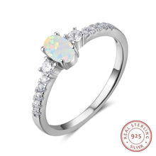 Load image into Gallery viewer, Opal Rings 925 Sterling Silver Cubic Zirconia Women Wedding Ring Simple Thin Female Finger Rings Fine Jewelry - Shop &amp; Buy
